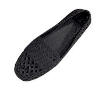 YIzdegg Damen Ballerinas Bequem - Slip On Ballerina Schuhe Rutschfest Flache Stricken Sommerschuhe Trachtenschuhe Sommer Elegant Schuhe Weiche Sportlich Tanzschuhe Für Alltag, Nero , 39 EU