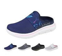 YIzdegg Orthopädisch Sandalen Damen, Damen Walkingschuhe, Leicht Weite H Schlappen, Sommerschuhe Mit Fußbett, Komfort Reisesandalen Rutschfestes, Leichtgewichts Gesundheitsschuh, Blu, 38