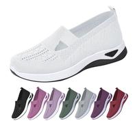 YIzdegg Orthopädische Schuhe Damen - Fersensporn Diabetiker Weite H Walkingschuhe Turnschuhe Leichte Bequem Elegant Sneaker Stoffschuhe Atmungsaktive Hallux Valgus Sommerschuhe Für Alltag, Aaaweiß, 38