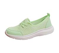 YIzdegg Orthopädische Schuhe Damen - Slip On Sneaker Elastischer Riemen Walkingschuhe Weite H Vermascht Atmungsaktive Lässige Komfort Laufschuhe Bequeme Sommerschuhe Turnschuhe Sportschuhe, Verde, 41