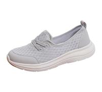 YIzdegg Orthopädische Schuhe Damen - Slip On Sneaker Elastischer Riemen Walkingschuhe Weite H Vermascht Atmungsaktive Lässige Komfort Laufschuhe Bequeme Sommerschuhe Turnschuhe Sportschuhe, grigio, 42