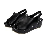 YIzdegg Sandali estivi da donna con zeppa, sandali da esterno con punta aperta, comodi sandali con tacco con cinturino, sandali da trekking per attività all'aperto, vita quotidiana