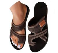YIzdegg Sandali ortopedici da donna, infradito in rete, leggeri, da spiaggia, piatti, comodi, scarpe estive traspiranti, infradito, Co1, 44 EU