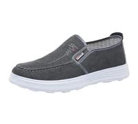 YIzdegg Scarpe casual da uomo Spring Summer and Autumn New Canvas traspirante Single Shoes Lightweight Work Commuting Casual Shoes Scarpe da uomo senza lacci, grigio., 44 EU