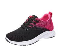 YIzdegg Scarpe da corsa da donna, leggere, con lacci, scarpe da ginnastica decorative, traspiranti, comode, da allenamento, da jogging, antiscivolo, per tutti i giorni, Nero , 41