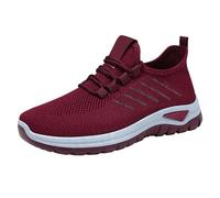 YIzdegg Scarpe da donna per il tempo libero, casual, scarpe sportive traspiranti, in rete, comode, leggere, per tutti i giorni e la città, suola antiscivolo in nero, bianco, rosso, grigio, multicolore