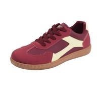 YIzdegg Sneaker da donna stile retrò, scarpe da tennis, scarpe da ginnastica classiche, con lacci, skateboard, suola in gomma antiscivolo, per il tempo libero, Colore: rosso, 41