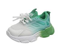 YIzdegg Sneaker per bambini e bambine, con lacci, suola antiscivolo, scarpe da ginnastica traspiranti, suola spessa, leggere, comode da camminare, per attività all'aria aperta, verde, 24 EU