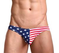 YIzdegg Striping Briefs - Mutande da uomo con bandiera americana, biancheria intima da uomo, Blu, M