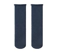 Yizelli 2 Paia di Calzini Invernali Caldi e Spessi a Metà Polpaccio per 3-12 Anni Calzini Termici al Ginocchio per Bambini Ragazze (Blu Navy)