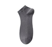 Yizelli 3 Paia Calzini Alla Caviglia da Uomo Calzini Corti in Cotone Mesh Leggero e Traspirante per Primavera Estate (Grigio Scuro)