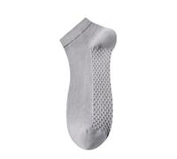 Yizelli 3 Paia Calzini Alla Caviglia da Uomo Calzini Corti in Cotone Mesh Leggero e Traspirante per Primavera Estate (Grigio Chiaro)