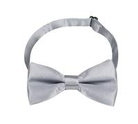 Yizelli Bambini Solid Colore Papillon Collare Banda Regolabile Pre-legato Papillon per Toddler Bambini Ragazzi Ragazze (Argento)