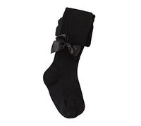 Yizelli Collant in Cotone per Neonati Bambine Bambini Piccoli per Collant Bowknot Primaverili e Autunnali per Bambini da 0 a 8 Anni (Nero S)