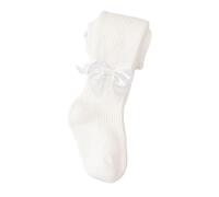 Yizelli Collant in Cotone per Neonati Bambine Bambini Piccoli per Collant Bowknot Primaverili e Autunnali per Bambini da 0 a 8 Anni (Bianco L)