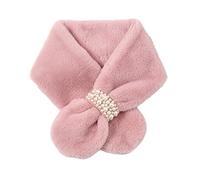 Yizelli Colletto da Donna in Pelliccia Sintetica Collo Invernale Warm Crossover Peluche Perla Sciarpa Collo Scrolla le Spalle per Primavera Autunno (Pelle Rosa)