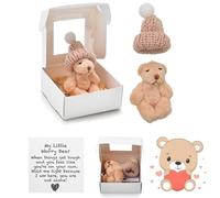 Yizemay ATeddyBear - Peluche da donna, con orsetto tascabile, con scritta "Thinking of You Get Well Soon", regalo positivo per bambini (A)