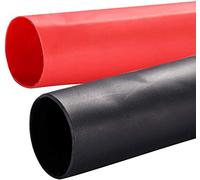 Yizerel Confezione da 2 tubi termorestringenti da 9,5 mm, 3:1, foderati con adesivi termorestringenti, colore nero e rosso, 10 m
