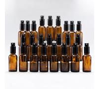 YIZHAO Bottiglie Spray Vetro 30ml, Ambra Spruzzino Nebulizzatore Piccolo, per Olii Essenziali, Profumo, Pulizia, Cosmetici, Viaggio, Farmacia - 24 Pcs
