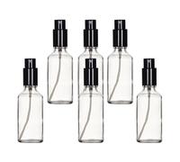 YIZHAO Bottiglie Spray Vetro 50ml, Trasparente Spruzzino Nebulizzatore Piccolo, per Olii Essenziali, Profumo, Pulizia, Cosmetici, Viaggio, Farmacia - 6 Pcs