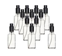 YIZHAO Bottiglie Spray Vetro 50ml, Trasparente Spruzzino Nebulizzatore Piccolo, per Olii Essenziali, Profumo, Pulizia, Cosmetici, Viaggio, Farmacia - 12 Pcs