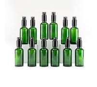 YIZHAO Bottiglie Spray Vetro 50ml, Verde Spruzzino Nebulizzatore Piccolo, per Olii Essenziali, Profumo, Pulizia, Cosmetici, Viaggio, Farmacia - 12 Pcs