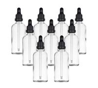 YIZHAO Trasparente Bottiglie Contagocce Vetro 100ml, con Pipette Contagocce Vetro,per Oli Essenziali, Aromaterapia, Laboratorio, Fragranze, Cosmetici, Viaggio - 9 Pcs