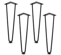 Yizhe Set di 4 Gambe Tavolo Hairpin Legs per mobili scandinavi, 4 Gambe da Tavolo in Metallo con 2 Aste per Tavolino e Sgabello, Include Viti Guida e Piedini in Gomma (50 cm)