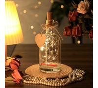Yizhet Bottiglia Illuminata con Scritta, 22,5cm e Chiaro, 2m 20 Led Luci per Bottiglia con Tappo in Sughero per Regalo Decorazione Feste Compleanno Natale San Valentino