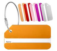 Yizhet Etichetta Valigia, 6 Pezzi Etichette per Valigie Aereo Alluminio con Anelli in Acciaio 6 Colori Targhetta Viaggio, Identificare Valigia, Bagagli Tag per il Aereo Bagaglio, Borsa da Viaggio