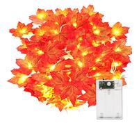 Yizhet Foglie di Acero Luci 3M 20 Led Stringa Luci Foglie Luminose Luci Foglie Autunnali LED Foglie Luci Catene Luminose Foglie del Acero per Natale Capodanno Halloween Interno