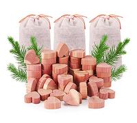 Yizhet Legno di Cedro, 50 Pezzi Antitarme Naturale in Legno di Cedro e 3 Bustine di Cedro Rosso Antitarme Legno Anti Falena Contro Le Tarme per Cassetti, Guardaroba e Armadi