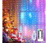 Yizhet Tenda Luminosa, 3m x 3m Luci per Tenda 300 Led Multicolore, 8 Modalità, con Telecomando, Timer e Dimmer, Impermeabile IP65 per Natale, Festa, Matrimonio, alimentato da USB