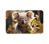 Yizhiyz Simpatico tappetino in terra di diatomee con pianta di koala, 50 x 80 cm, assorbente, ad asciugatura rapida, resistente all'usura, adatto per bagno e cucina.