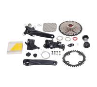 YIZISECCE 9 velocità a ruota libera, per bici, 13-46t a velocità variabile volano, deragliatore anteriore e posteriore, catena con gancio di coda set (Foarnring 36T)