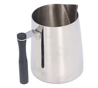 YIZISECCE Brocca per schiuma di caffè in acciaio inossidabile da 600 ml, resistente alla rottura, tazza per schiuma di latte con manico staccabile (Nera)