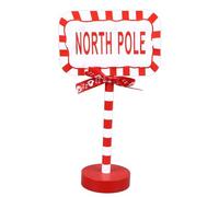 YIZISECCE Christmas Tree Topper, per la festa di Natale, delicata sosta di Babbo Natale qui, decorazione in legno massello di metallo illuminato, ornamento a forma di stella, decorazione (rettangolo)