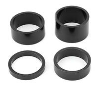 YIZISECCE Distanziali per serie sterzo per bicicletta, per stelo forcella anteriore bici, kit guarnizioni rondella 4 pezzi/set, opzioni altezza 5/10/15/20 mm, lavorazione di (Nero)