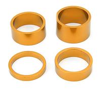 YIZISECCE Distanziali per serie sterzo per bicicletta, per stelo forcella anteriore bici, kit guarnizioni rondella 4 pezzi/set, opzioni altezza 5/10/15/20 mm, lavorazione di (Oro)