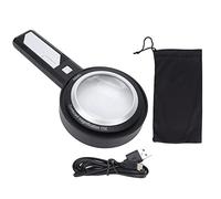 YIZISECCE Glass di ingrandimento portatile 6x/15x Lettura Licigomi illuminato illuminato con 6 luci a LED per la lettura degli anziani
