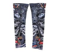 YIZISECCE Manicotti, uomo e donna, protezione UV, raffreddamento, materiale in seta di ghiaccio, ciclismo all'aperto, un paio (7#Ghost Rider)