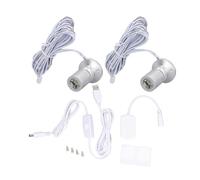 YIZISECCE Mini faretto dimmerabile Mini faretto a LED da 5 V da 1 a 2 faretti con dimmer per esposizione di gioielli, armadietto per portico (Luce calda)