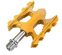 YIZISECCE Pedali per Mountain Bike, per Wake Bicycle, Lega di Alluminio a 3 Cuscinetti, Pedali con Piattaforma Resistente, Design Leggero, Superficie Antiscivolo, Installazione (Oro)