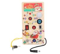 Yizisecce per bordo per bambini impegnati, 8 interruttori a LED, legno, stile natalizio, giocattolo sensoriale per meno di 1 anno