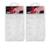 Yizisecce per la punta delle unghie a forma di mezzaluna, 200pcs portatile falso Nail manicure Tool per uso domestico