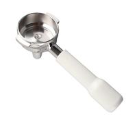 Yizisecce per portafiltra di caffè da 58 mm, design a singolo beccuccio, filtro a rete fine, materiale in acciaio inossidabile, manico di impugnatura comodo, staccabile per una (Bianco)