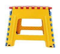 YIZISECCE Sgabello pieghevole in plastica Piccola sedia Sgabello portatile avanzato per bambini 32 * 22,5 * 30 cm (rosso giallo sfondo blu)