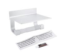 YIZISECCE Space Porta fazzoletti in alluminio da parete, per bagno, camera da letto, con ripiano per telefono, chiavi, gioielli, facile installazione adesiva, senza foratura (Argento brillante)