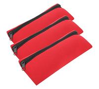 Yiziseccing per 3pcs Case di matita con cerniera anteriore per memoria di cartolette portatile in neoprene a grande capacità multipla Conformità delle regole: nessun termine (Rosso)