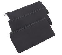Yiziseccing per 3pcs Case di matita con cerniera anteriore per memoria di cartolette portatile in neoprene a grande capacità multipla Conformità delle regole: nessun termine (Nero)